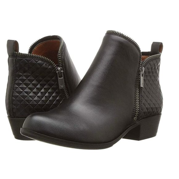 Lucky Brand Other - Lucky Brand Bartalino Diamond Black Booties Size 1